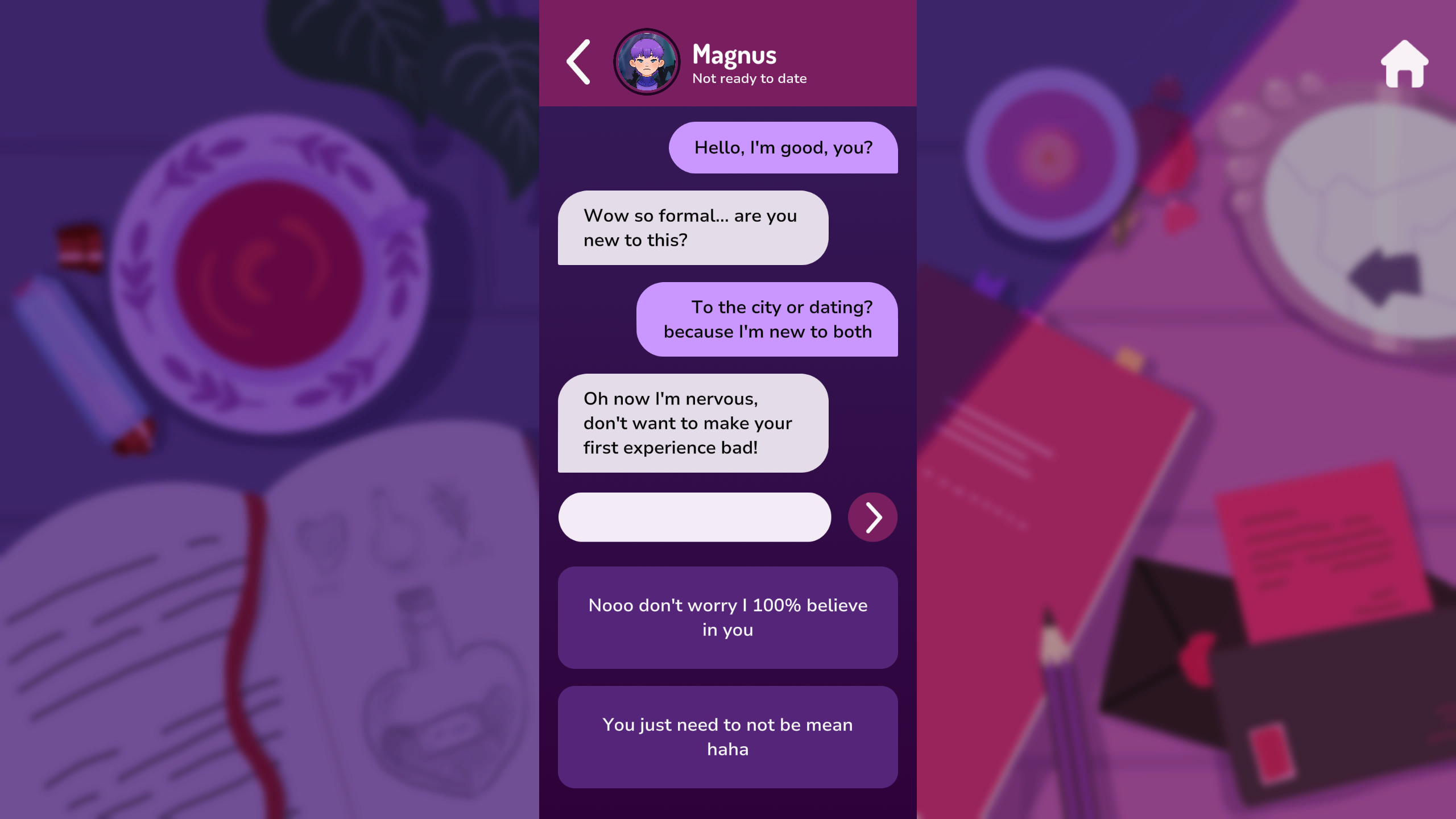 Swiping through profiles in Love at First Bite
